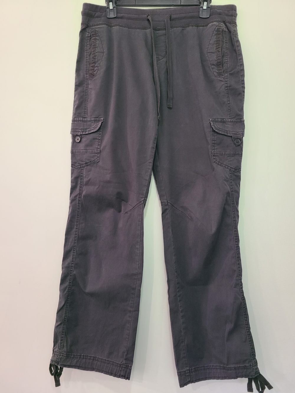 Charcoal Cargo Pants with Drawstring Waist